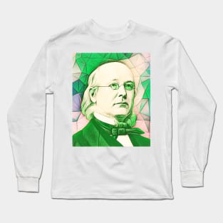 Horace Greeley Green Portrait | Horace Greeley Artwork 7 Long Sleeve T-Shirt